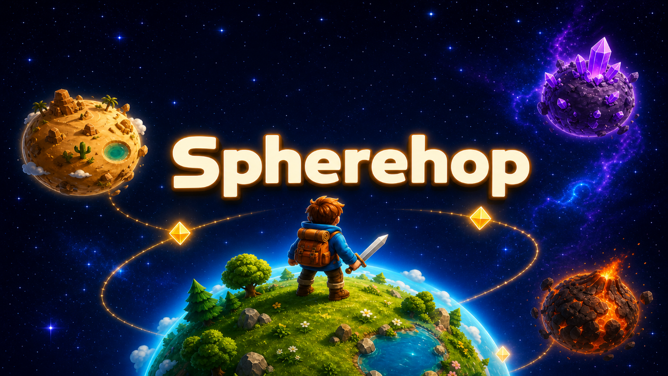 Spherehop - planet-hopping adventure with colorful worlds